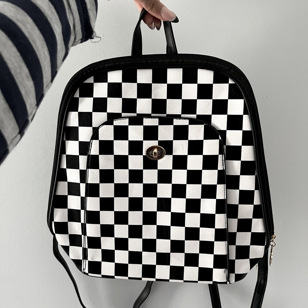 Goth Checkered Backpack